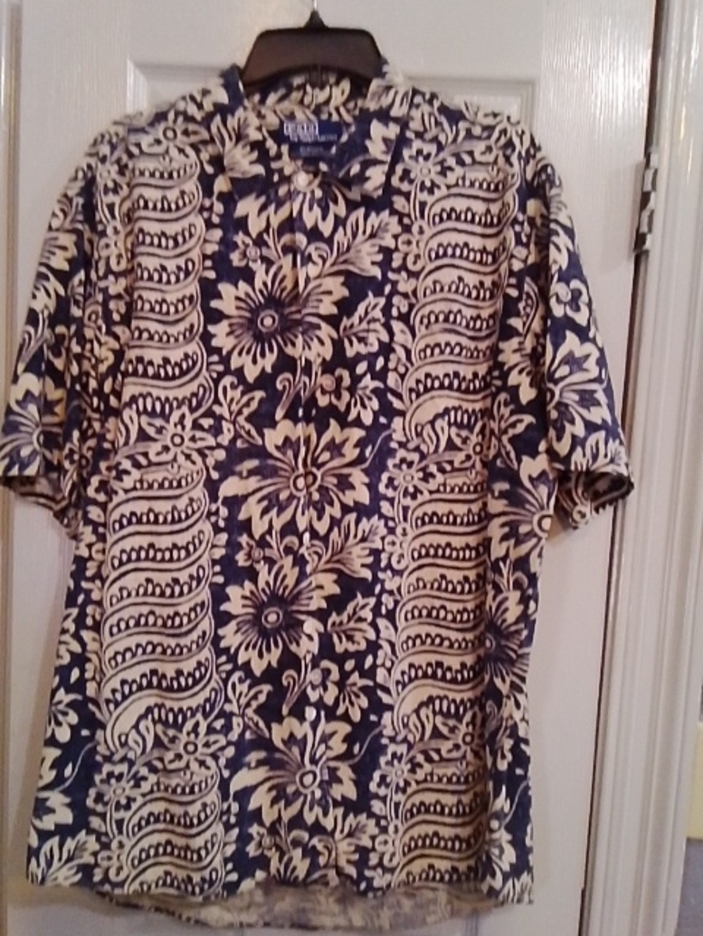 Polo by Ralph Lauren Navy & Cream Floral Camp Shirt